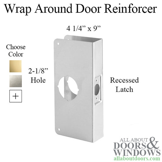 Wrap Around Plate, 4" x 9" Recessed, 2-1/8" Hole -