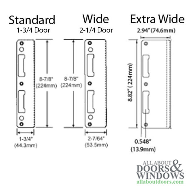 Strike Plate, PC0039N, Latch & Deadbolt  1.30 x 8.82 - Stain. Steel - Strike Plate, PC0039N, Latch & Deadbolt  1.30 x 8.82 - Stain. Steel