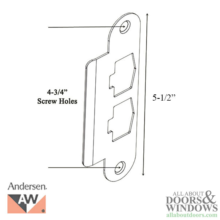 Andersen Latch & Deadbolt Strike Plate Cover, AS/SA Single Door - Antique Brass - Andersen Latch & Deadbolt Strike Plate Cover, AS/SA Single Door - Antique Brass