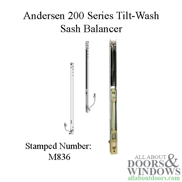 Andersen 200 Series Tilt-Wash Double Hung Window Sash Balancer - M836 - Andersen 200 Series Tilt-Wash Double Hung Window Sash Balancer - M836