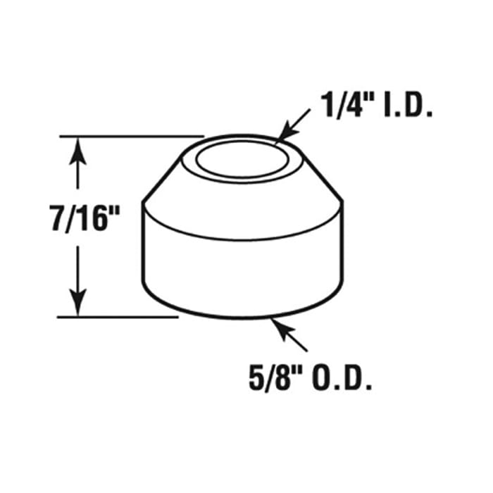 Pin Cap / Guide, 1/4 I.D., Nylon Replacement BiFold Door- Each - Pin Cap / Guide, 1/4 I.D., Nylon Replacement BiFold Door- Each