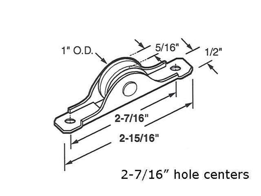 Unavailable Roller, Wardrobe Door 1 Wheel, 5/16 Bottom Mount