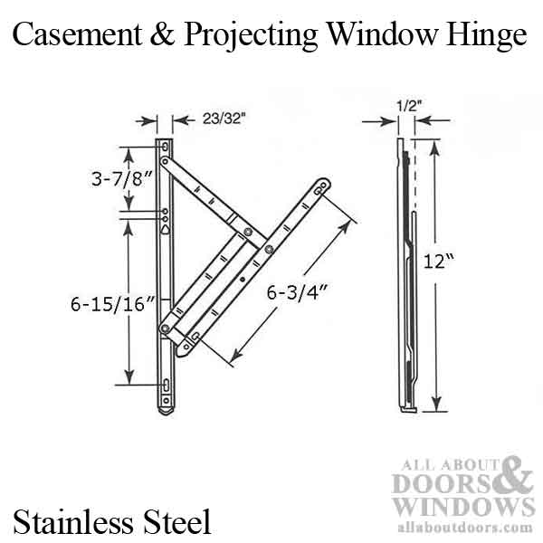 Hinge, Casement  & Projecting 12” 28lbs - Hinge, Casement  & Projecting 12” 28lbs