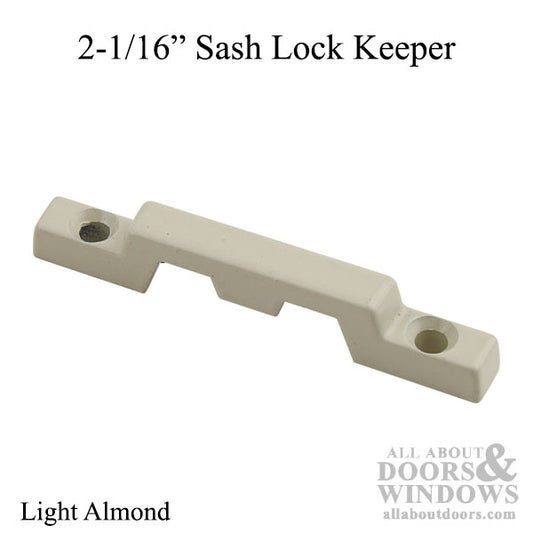 2-1/16" Deco Sash Lock Keeper in Light Almond