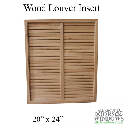 20 x 24  Wood Louver  Insert for 1-3/4" thick door