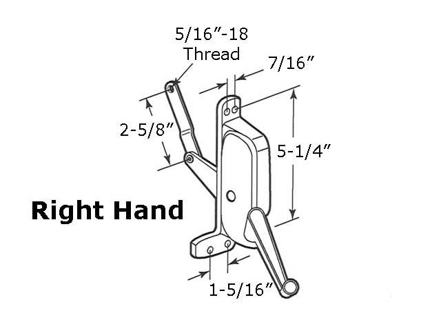 Operator, Type 1 Awning Window,  Pan American  RH   - Aluminum - Operator, Type 1 Awning Window,  Pan American  RH   - Aluminum