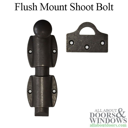 Stone River Bronze 6" Manual Flush Mount Shoot Bolt, Heavy Duty - Dark Bronze