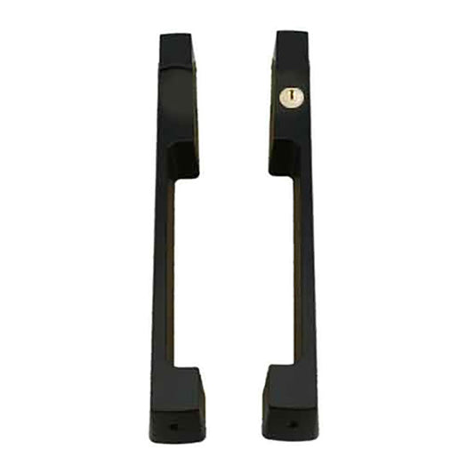 HOPPE Dallas Series Sliding Door Handle Set for HLS9000 Multipoint Locking System Left Hand Keyed Matte Black