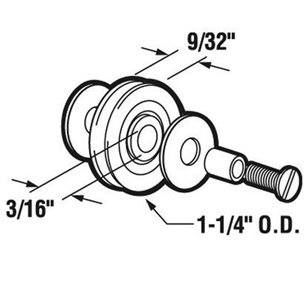Bottom Mount Guide Roller Assembly with 1.25 Inch Nylon Wheel for Sliding Screen Door - Bottom Mount Guide Roller Assembly with 1.25 Inch Nylon Wheel for Sliding Screen Door