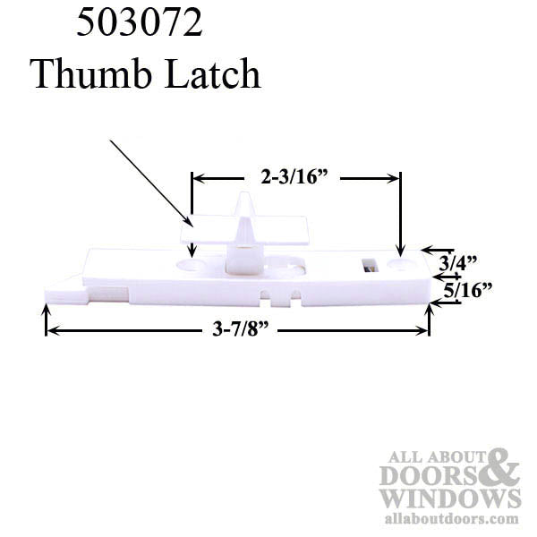 Concealed Internal Tilt In Latch for Double Hung Vinyl Window - White - Concealed Internal Tilt In Latch for Double Hung Vinyl Window - White