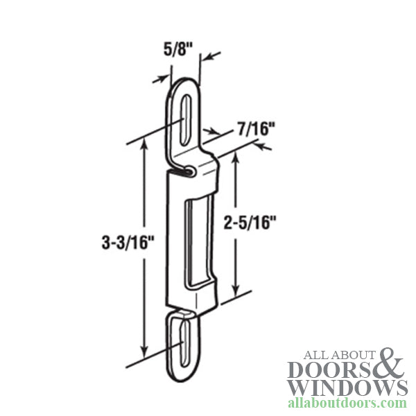 Strike Plate, 5/8 x 4-3/16 face, Raised 7/16 inches tall - Strike Plate, 5/8 x 4-3/16 face, Raised 7/16 inches tall