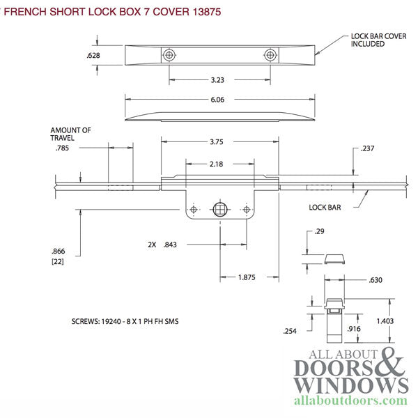 Truth 13875 Short Lock Box French Casement Window - Truth 13875 Short Lock Box French Casement Window