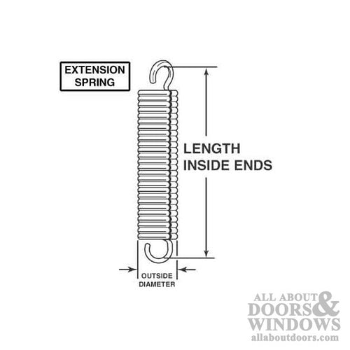 Extension Spring - 5/8 In Dia X 6-1/2 In Long - .054 Wire - Extension Spring - 5/8 In Dia X 6-1/2 In Long - .054 Wire