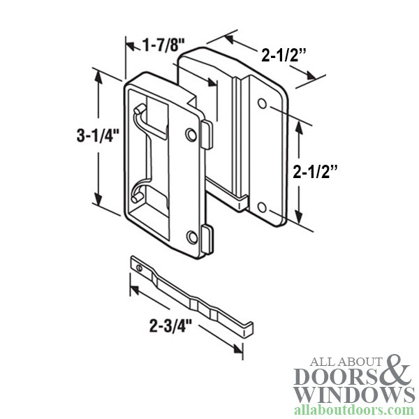 Non-Handed Spring Activated Latch & Pull for Sliding Screen Door - Black - Non-Handed Spring Activated Latch & Pull for Sliding Screen Door - Black