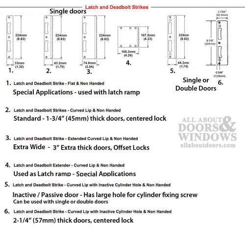 Strike Plate, PC0024N, Extra Wide Latch & Deadbolt  2.94 x 8.82 - Stainless - Strike Plate, PC0024N, Extra Wide Latch & Deadbolt  2.94 x 8.82 - Stainless