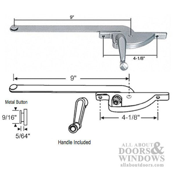 Hope Operator, 9î Arm, 4-1/8î Screws, Right Hand Casement - Choose Color - Hope Operator, 9î Arm, 4-1/8î Screws, Right Hand Casement - Choose Color