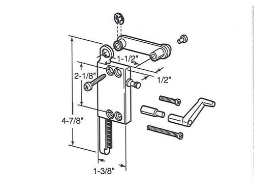 Operator, Jalousie / Louver, 2-1/8 inch hole c- c - Operator, Jalousie / Louver, 2-1/8 inch hole c- c