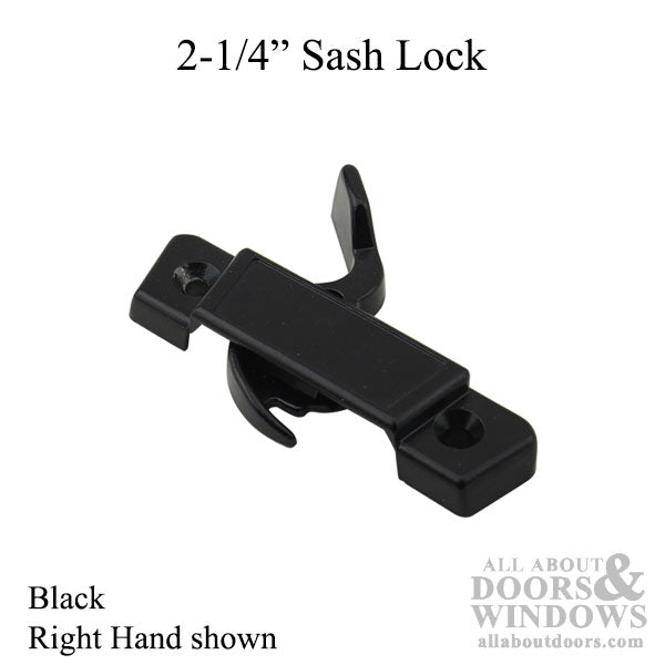 Sash Lock, 2-1/4'' Centered screws, Black - Choose Handing - Sash Lock, 2-1/4'' Centered screws, Black - Choose Handing