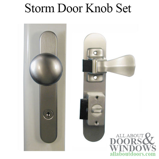 Storm Door Knob Set  Keyed Deadbolt - Below Handle  - Satin Nickel