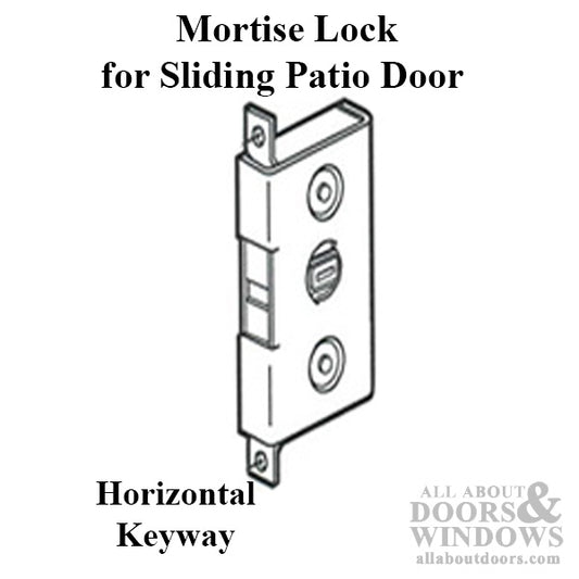 Mortise Lock for Sliding Patio Doors Horizontal Keyway Steel Finish