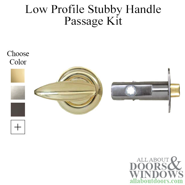 Lever, Stubby Low Profile, 2 inch backset - Solid Brass - Lever, Stubby Low Profile, 2 inch backset - Solid Brass