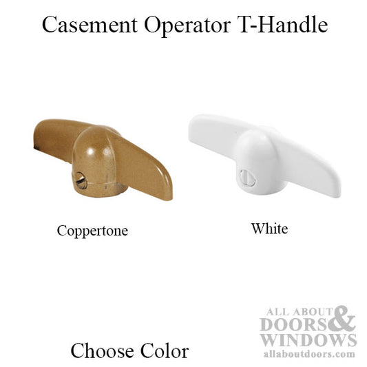 Casement Operator Tee Handle, Diecast, 11/32 Inch Bore Size - Choose Color