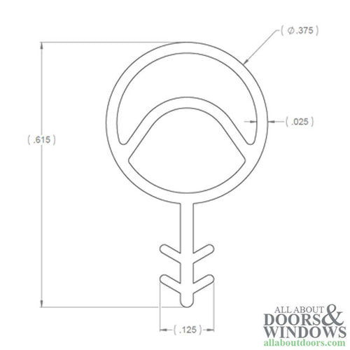 Weatherstrip, Double Hollow, .375 Diameter - Weatherstrip, Double Hollow, .375 Diameter