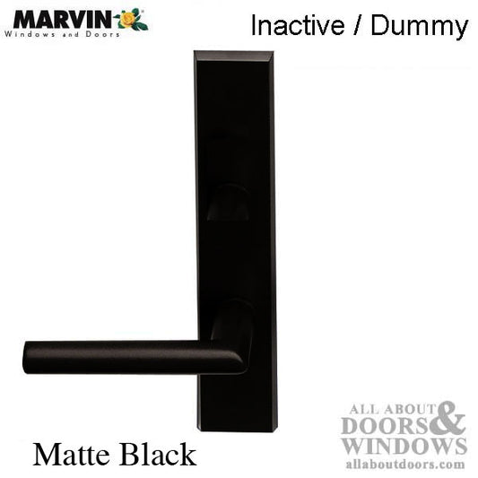 Marvin Contemporary Handle, Inactive / Dummy Ultimate Hinged French Door- Matte Black