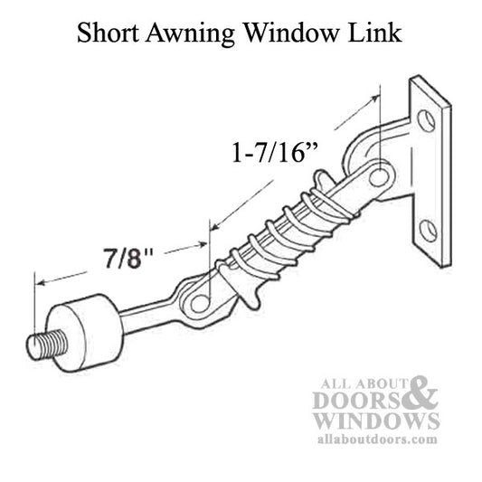 Awning Window Link, Spring Loaded with Twist Cap, Long  1-7/16"