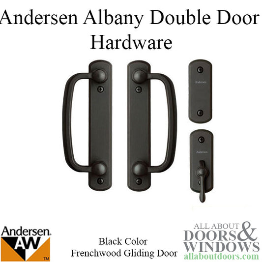 Andersen Frenchwood Gliding Door Trim Hardware, Albany, 4 Panel Interior and Exterior  - Black