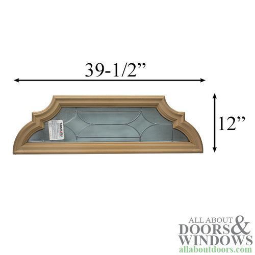 Scrolled Top/ Bottom, Starburst Center,  Leaded, Beveled Glass, Nickel Caming - L & R Pair - Scrolled Top/ Bottom, Starburst Center,  Leaded, Beveled Glass, Nickel Caming - L & R Pair