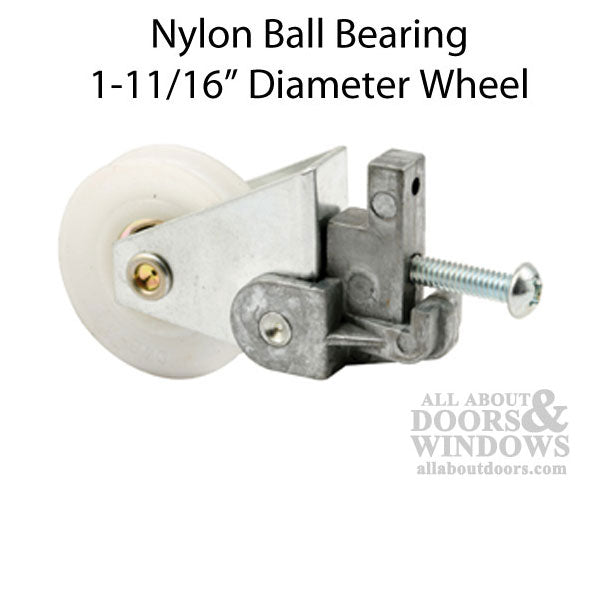 1-11/16  Wheel, Nylon Ball Bearing Roller Assembly, Sliding Patio Door - 1-11/16  Wheel, Nylon Ball Bearing Roller Assembly, Sliding Patio Door