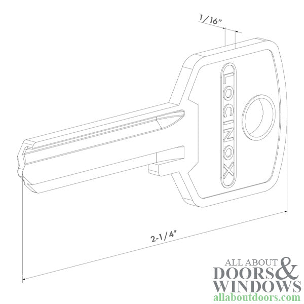 Locinox Key Blank for 5-Pin  2-3/8