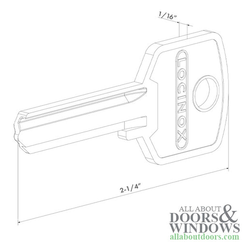 Locinox Key Blank for 5-Pin  2-3/8