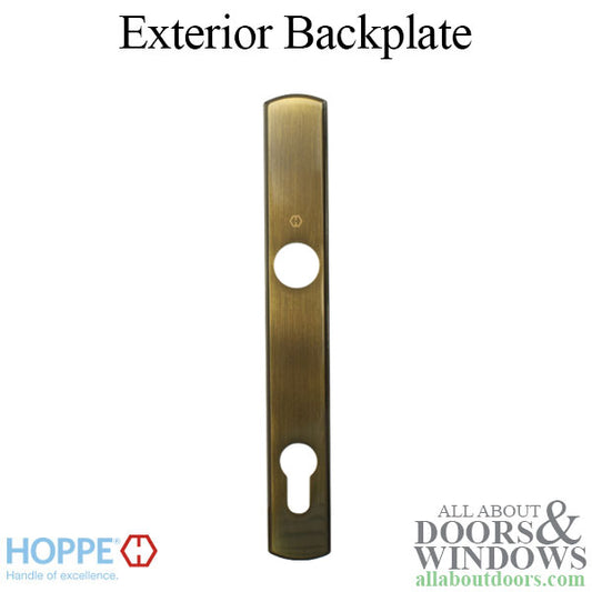 HOPPE Contemporary Exterior Backplate M216N for Active Handlesets - Antique Brass