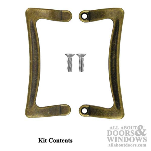 DISCONTINUED 3-1/2 Inch Universal Shower Door / Tub Enclosure Handle Set - Antique Brass - DISCONTINUED 3-1/2 Inch Universal Shower Door / Tub Enclosure Handle Set - Antique Brass