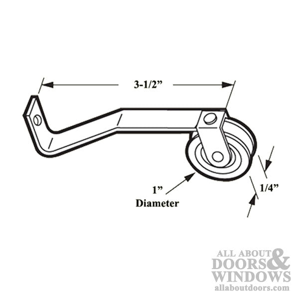 V Spring Tension Roller Assembly with 1 Inch Nylon Wheel for Sliding Screen Door - V Spring Tension Roller Assembly with 1 Inch Nylon Wheel for Sliding Screen Door