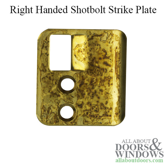 Right Handed Strike Plate, PS0022R, Shootbolt.1.63 x 1.75- Brass