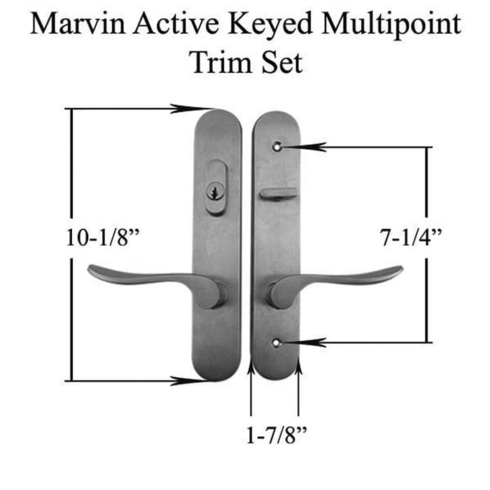 Marvin Active Keyed Multi-point Lock Trim for Hinged Door - Matte Black - Marvin Active Keyed Multi-point Lock Trim for Hinged Door - Matte Black