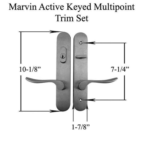 Marvin Active Keyed Multi-point Lock Trim for Hinged Door - Matte Black - Marvin Active Keyed Multi-point Lock Trim for Hinged Door - Matte Black