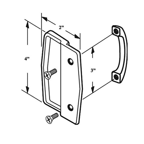 Non-Handed Pull for Sliding Screen Door - Black & Chrome - Non-Handed Pull for Sliding Screen Door - Black & Chrome