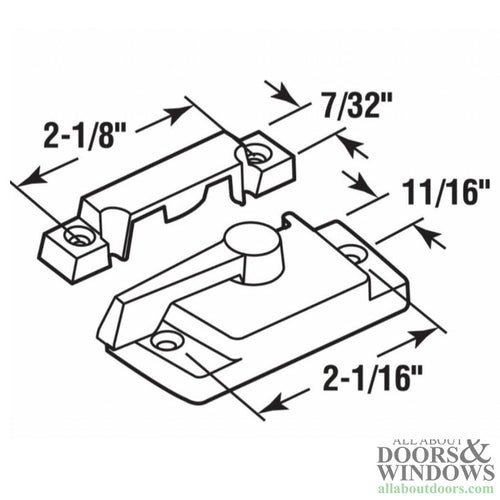 Sash / Cam Lock - Vinyl and Aluminum Sash Hardware, Diecast - Sash / Cam Lock - Vinyl and Aluminum Sash Hardware, Diecast