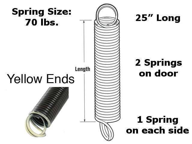 Extension Spring - 70 lbs Capacity - Yellow - Extension Spring - 70 lbs Capacity - Yellow