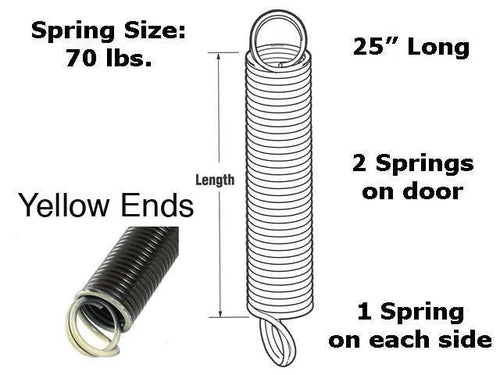 Extension Spring - 70 lbs Capacity - Yellow - Extension Spring - 70 lbs Capacity - Yellow