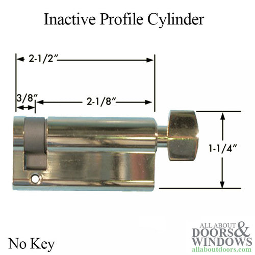 53/10 Profile Cylinder 63mm - Dummy, No Key - Brass - 53/10 Profile Cylinder 63mm - Dummy, No Key - Brass