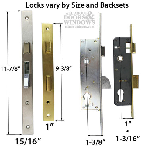 SLIMLINE mortise lock set, 35mm Backset - Stainless Steel - SLIMLINE mortise lock set, 35mm Backset - Stainless Steel