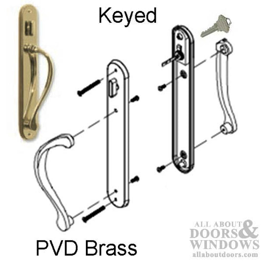 Marvin Active Keyed, Ultimate Sliding French Door wide Trim - PVD Polished Brass