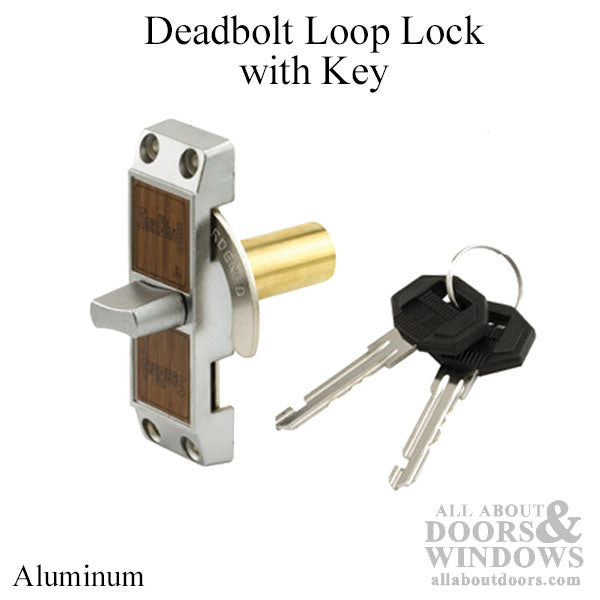 Patio Door Loop Lock, with Key - Aluminum - Patio Door Loop Lock, with Key - Aluminum