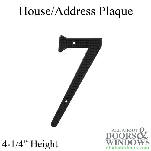 House Numbers 4-1/4 Inch 7 - Black - House Numbers 4-1/4 Inch 7 - Black