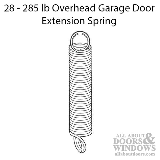 Extension Spring, Overhead Garage Door, 28 - 285 lb